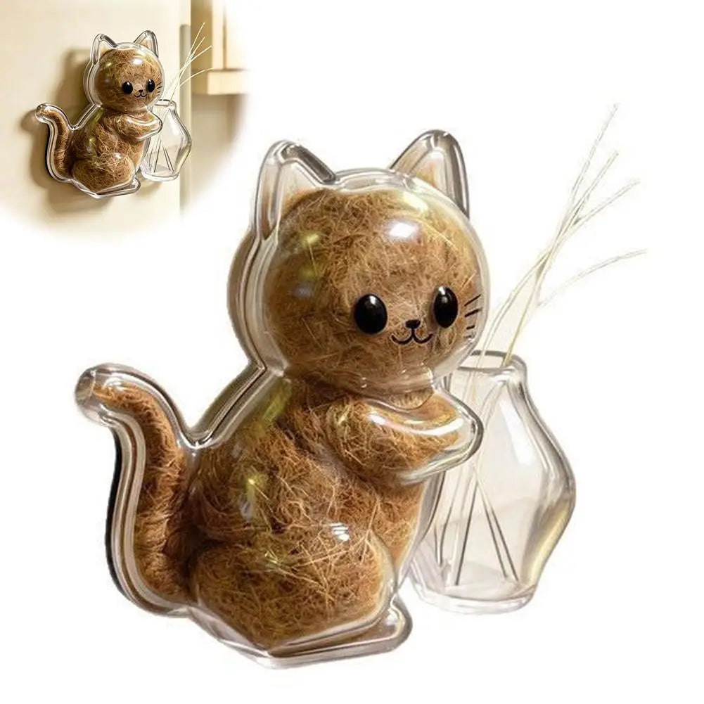 Pet Hair Collector Refrigerator Magnet Cat Whisker Storage Box Transparent Keepsake Souvenir Home Decor Supplies Oasis Select 1PCS