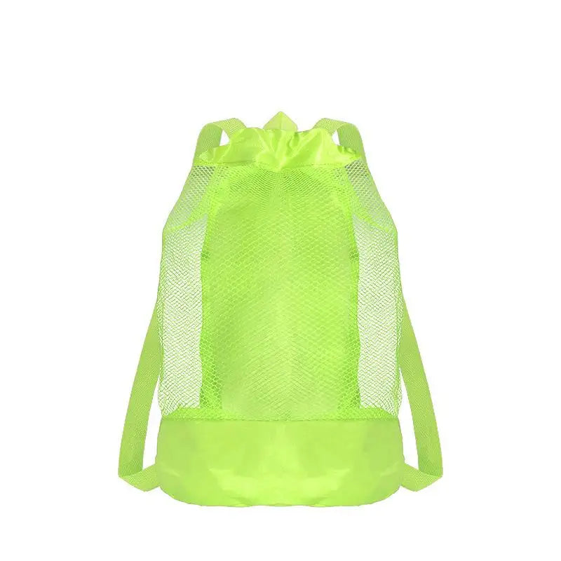 Extra-Large Sand-Resistant Drawstring Beach Backpack Kids Pool Toys Storage Bag For Shell Collecting Oasis Select Light green