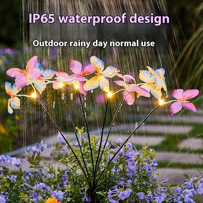 Solar-powered Butterfly Ground Insert Light, Artificial Flower Butterfly Light, Outdoor Waterproof Garden Lawn LED Light Oasis Select