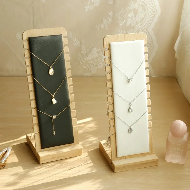 1pcs Jewelry Display Rack Necklace Hanging Bamboo and Wood Jewelry Bracelet Storage Rack Sweater Chain Storage Oasis Select