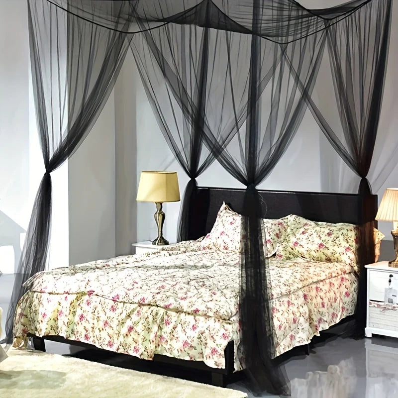 Quadrangle Mosquito Net, Floor To Ceiling Bed Canopy, Fits All Bed Sizes, Breathable Mosquito Proof Cover for Bedroom & Dorm Oasis Select