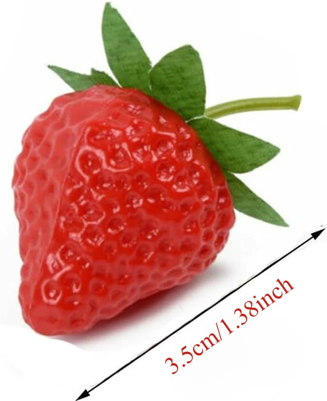 6/12/18PCS Realistic Artificial Strawberries Matte Fake Fruit Kitchen Decor Photography Props Table Centerpiece DIY Craft Oasis Select