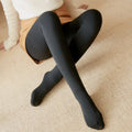 Winter Warm Leggings Sexy Slim Translucent Pantyhose Nylon Tights High Waist Elastic Thick Wool Sock Pants Women Thermal Legging Oasis Select Pure black full feet 85g no velvet
