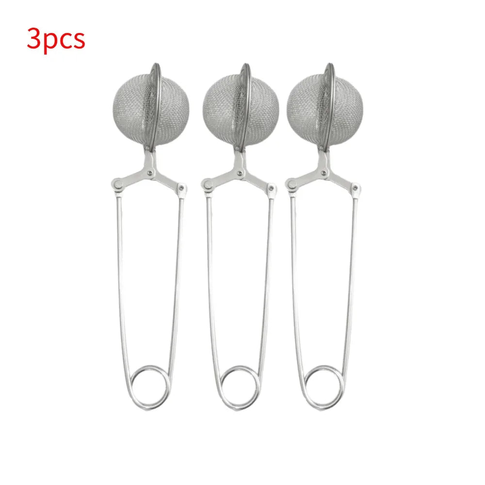 Stainless Steel Spoon Tea Ball Infuser Filter Squeeze Leaves Herb Mesh Strainer Tea Infuser In Mesh Tea Ball Filter Teaware Oasis Select 3pcs