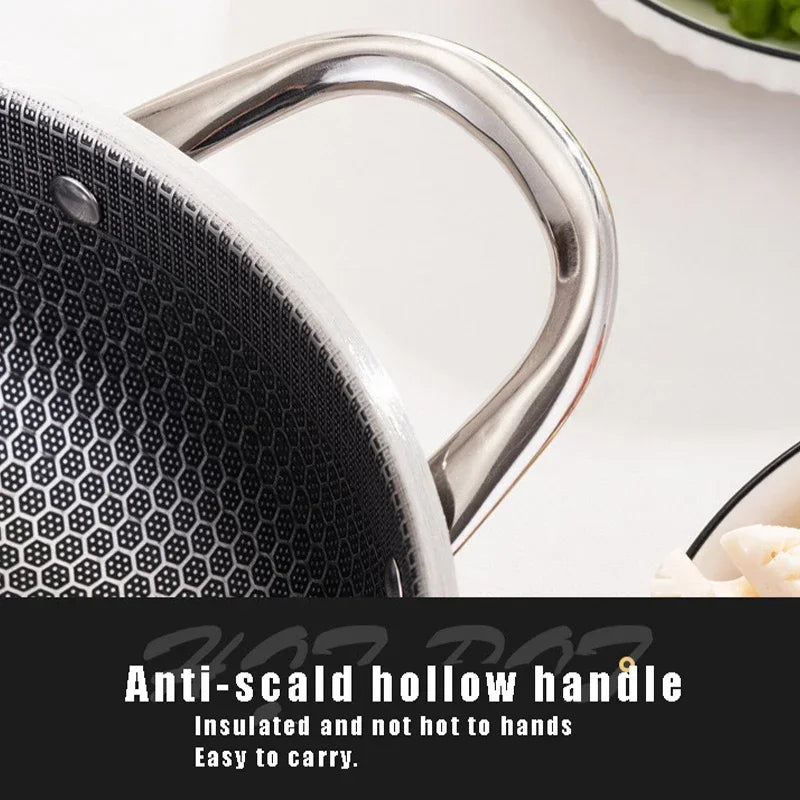 CHANSUNRUN 28cm Stainless Steel Honeycomb Nonstick Frying Pan Nonstick Frying Pan Oasis Select