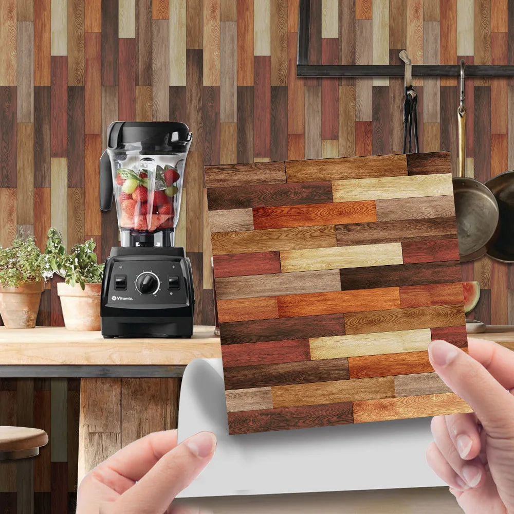 Imitation wood grain texture tiles pasted antique self-adhesive tiles pasted retro wall stickers can be removed Oasis Select WDT002 20cm x 20cm 20pcs