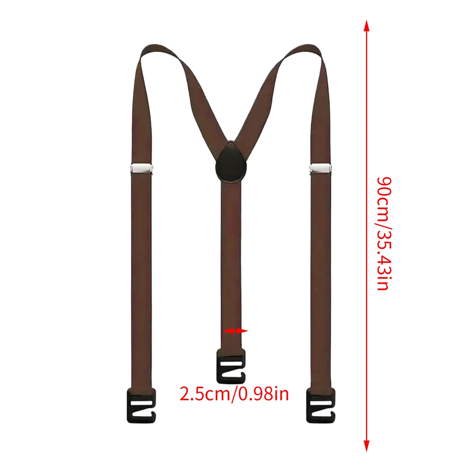 1PC Heavy Duty Suspenders For Men Work Biker Outdoor Wide Y-Back With 3 hooks Hook Adjustable Elastic Trouser Braces Strap Belt Oasis Select Brown