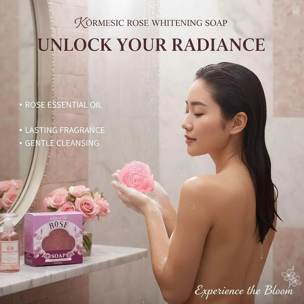 Body odor Cleansing Rose Soap Bar Body Care Face Wash Exfoliating Whitening Soap Fruit Handmade Shower Soap Oasis Select