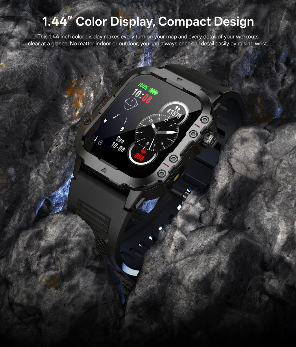 COTAUL Military Smartwatch 1.44" BT Call GPS Fitness Tracker