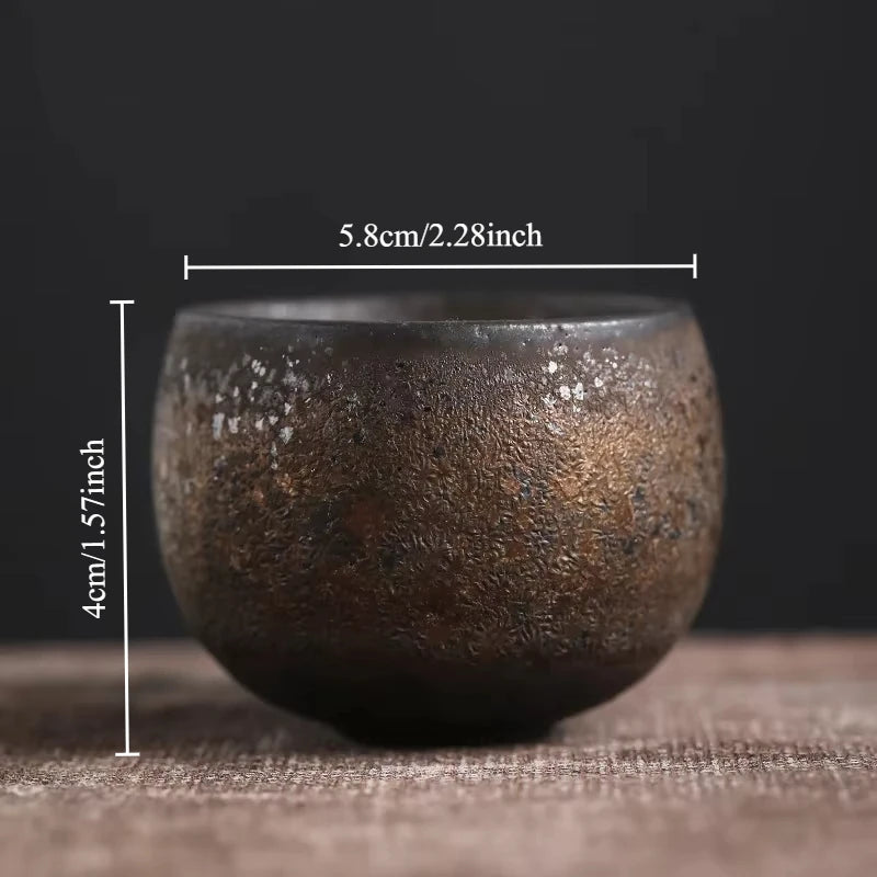 Japanese Style Cup Single Cup Tea Appreciation Cup Retro Japanese Style Stoneware Kung Fu Small Tea Cup Ceramic Teacup Mug Bowl Oasis Select Teacup A <200ml