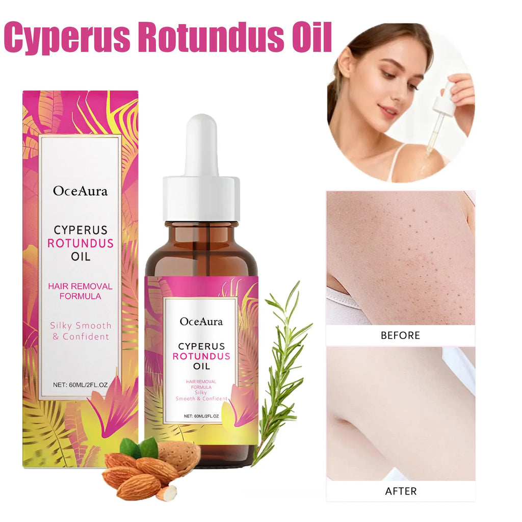 Cyperus Rotundus Oil for Hair Removal Smoothing Soothing Skin Care Moisturizes Armpit Leg Arm Hair Inhibitor Depilatory Oil Oasis Select