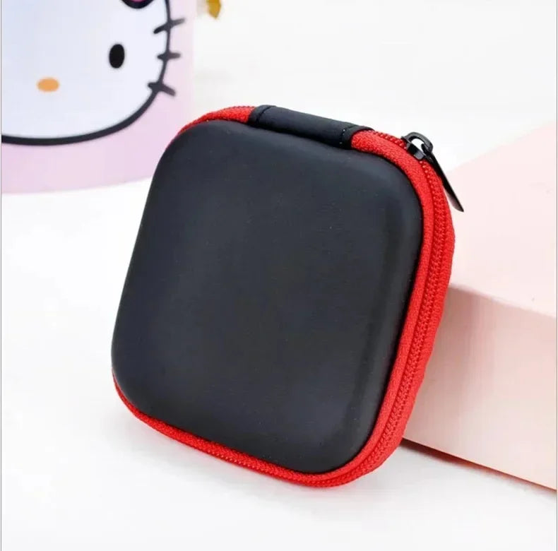 1/4pcs Earphone Protective Bag Box Hard EVA Case Digital Charger Headphone Storage Bag Usb Data Cable Organizer Carrying Pouch Oasis Select Red