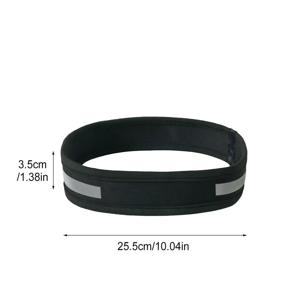 Sport Sweat Headband Anti-slip Cycling Hairband Elastic Reflective Headband for Fitness Gym Outdoor Lightweight Sweatband Oasis Select Black