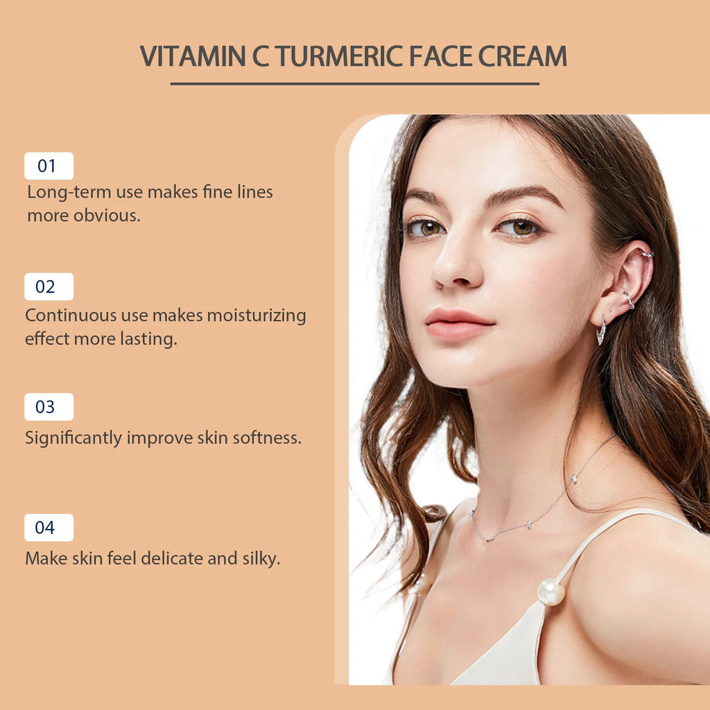 Turmeric Vitamin C Face Cream – Anti-Aging & Brightening 60g Face Moisturizer Cream Oasis Select