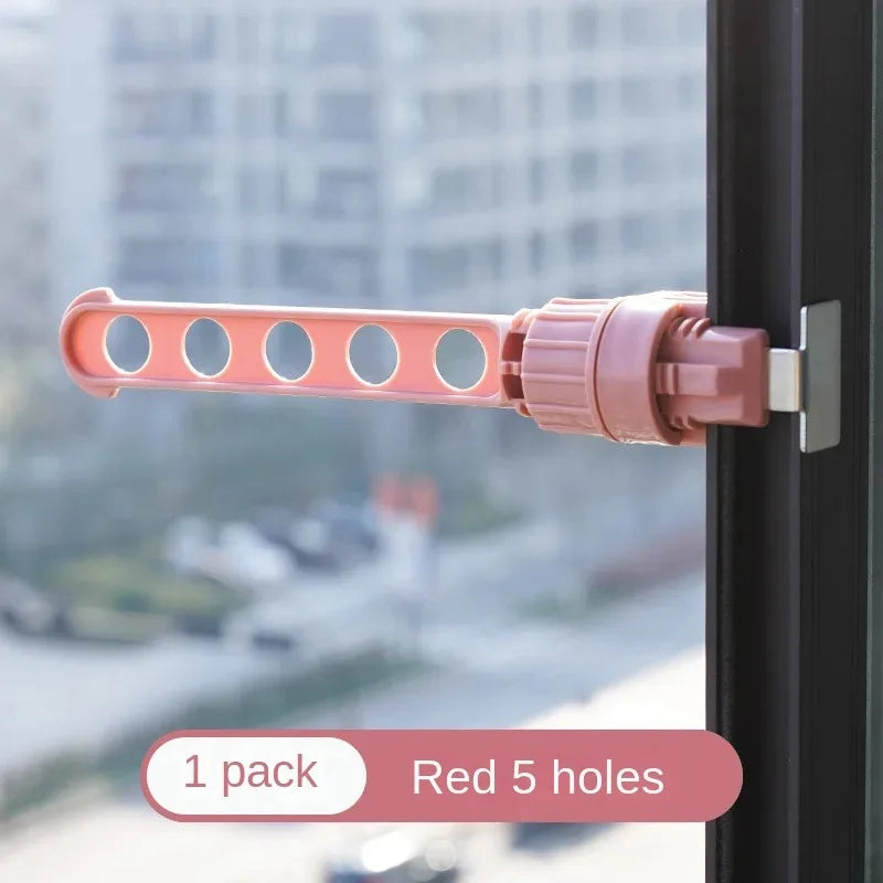 Folding Wall Mount Clothes Hanger – 5-Hook Punch-Free Drying Rack Wall Mounted Hanger Oasis Select Pink