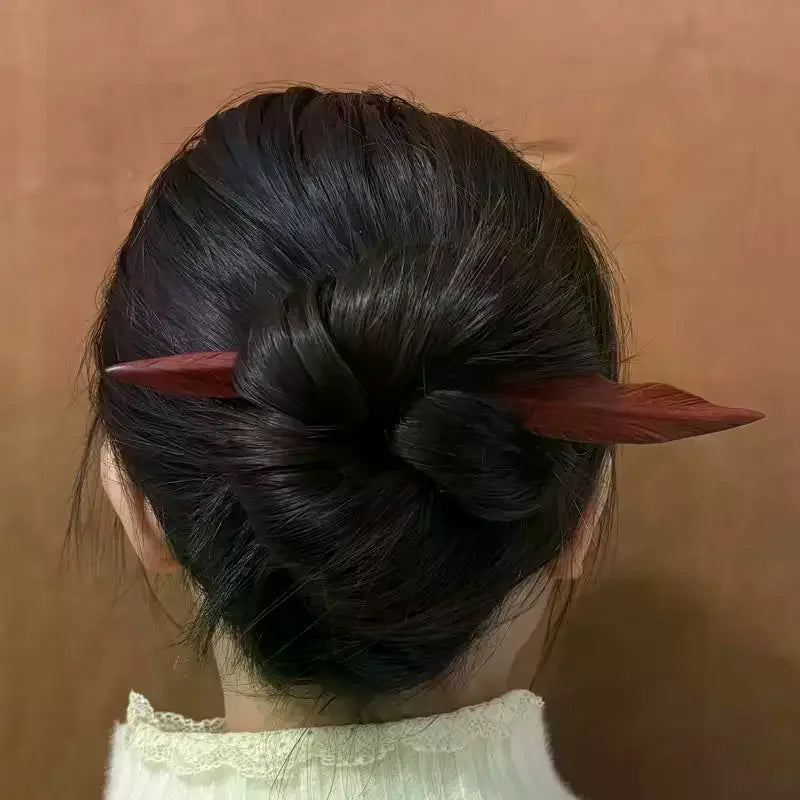Retro Sandalwood Hairpin | Chinese Style Willow Leaf Hair Stick Wooden Hair Stick Oasis Select Default Title