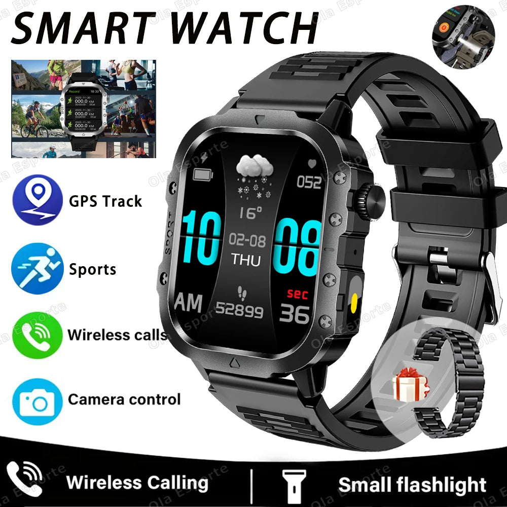 Ola Esporte 2.01" HD Smart Watch – Bluetooth & LED Flashlight