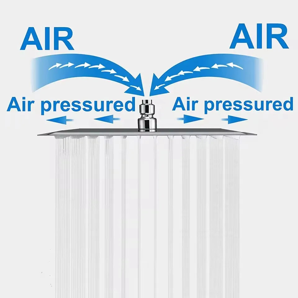 New 1pcs 8/10/12 Inch Rainfall Shower Head Stainless Steel Ultra Thin Waterfall High Pressure Water Saving Bathroom Accessories Oasis Select