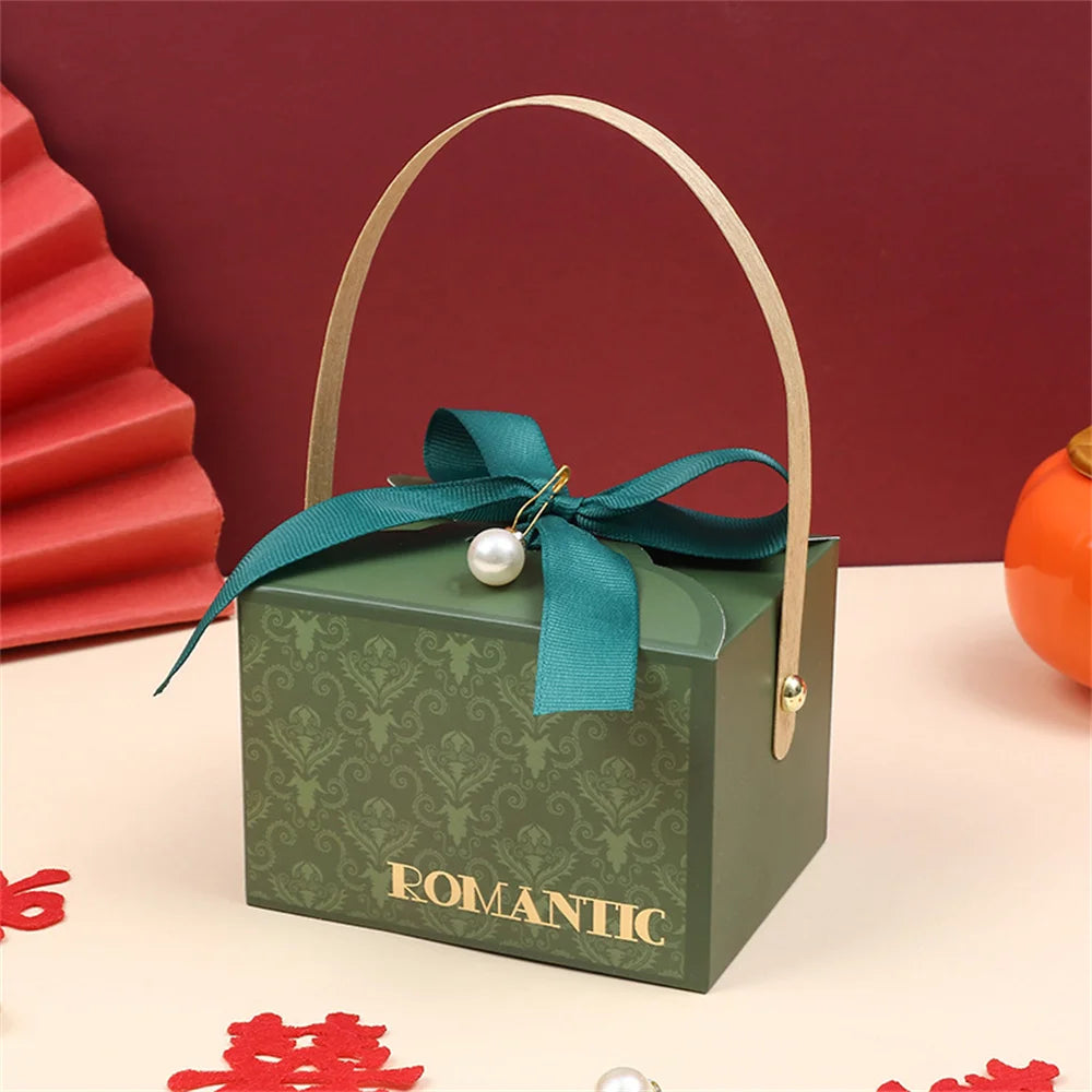 New Candy Box Champagne Gift Bags Birthday Baby Shower Favors Handheld Chocolate Gift Packing Box Decoration for Guests Oasis Select Green 2 Other