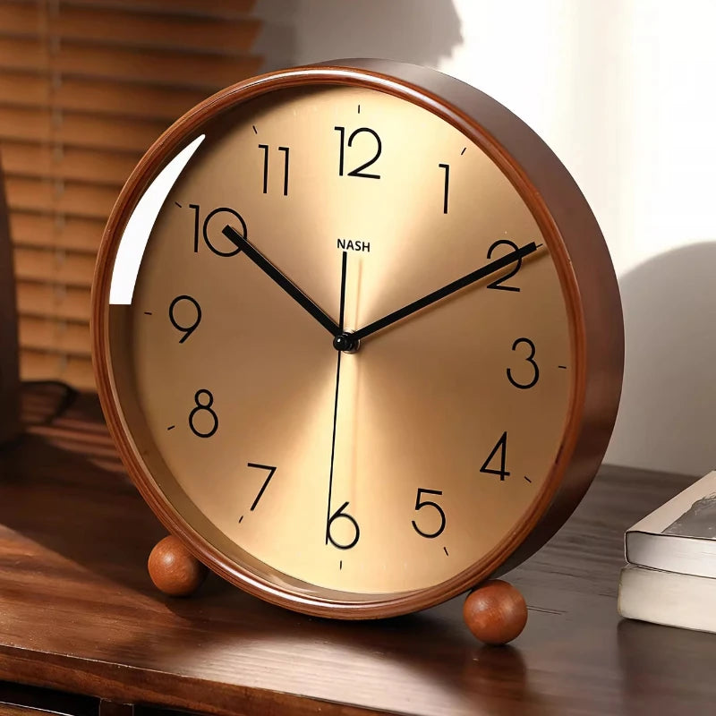 Vintage Light Luxury Solid Wood Clock Living Room New Home Pendant Clock Desktop Pendant Placement Oasis Select
