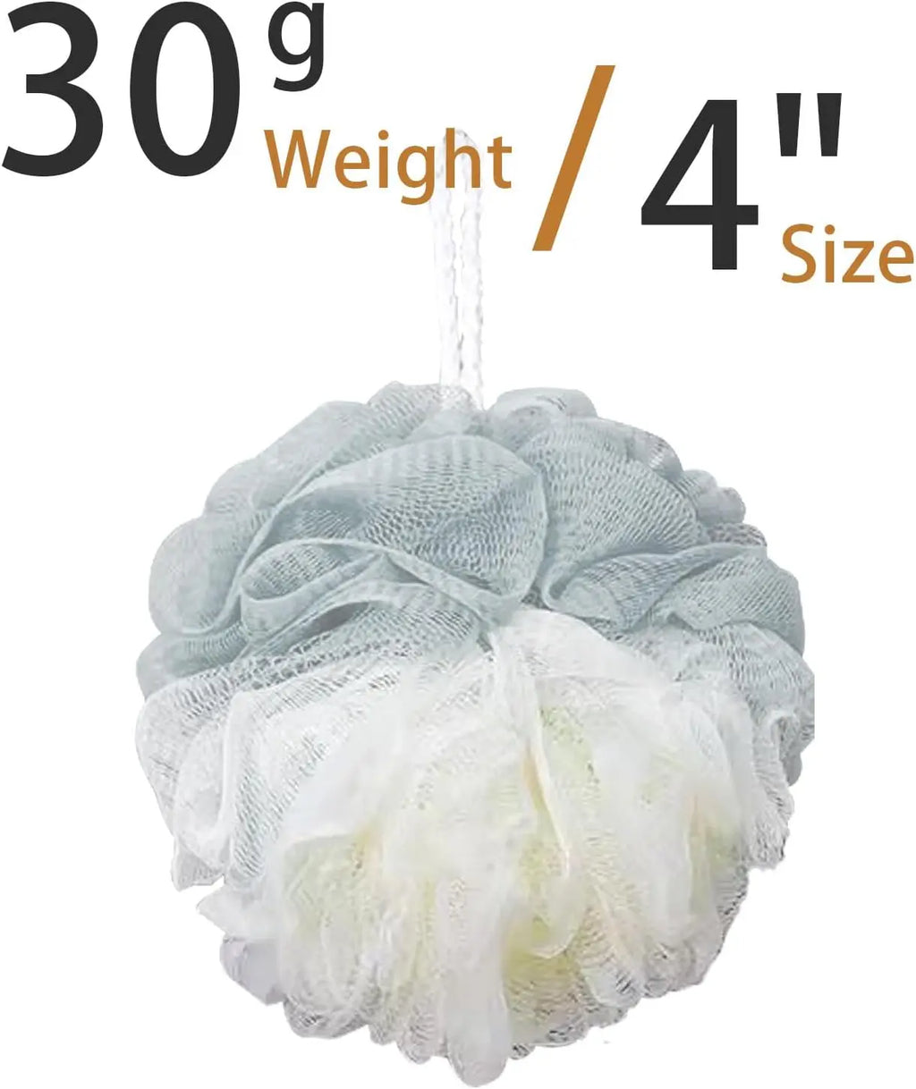 3PCS Exfoliating Soft Bath Net, Individually Wrapped, Foam Net Bath Ball, Body Scrub and Back Brush for Skin Cleaning Oasis Select