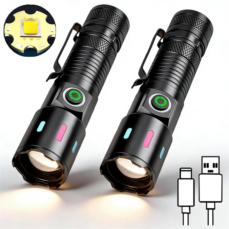 Mikenoon Rechargeable LED Flashlight | Zoomable, 500m Beam