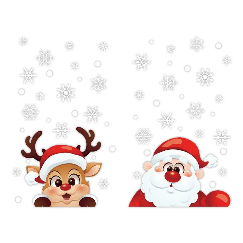 Christmas Static Stickers Door Layout Decorative Painting Window Display Flower Stickers Festive Atmosphere Decoration Oasis Select