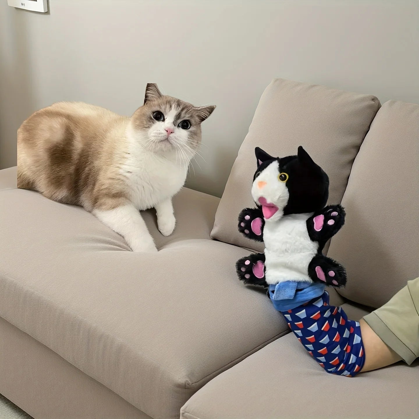 Interactive Cat Wrestling Puppet Toy with Poseable Limbs, Plush Stuffed Animal for Indoor Play ,Durable & Safe cat toys dog toy Oasis Select