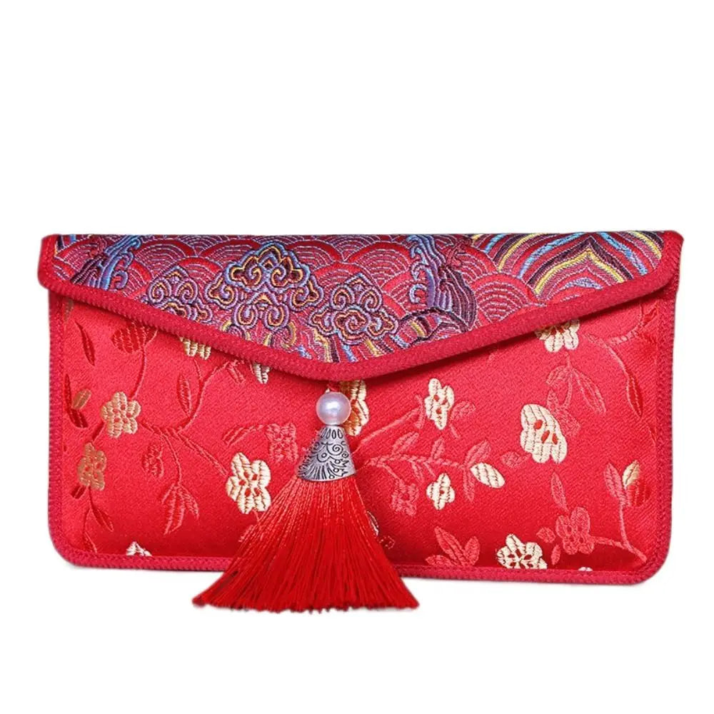 Embroidered Silk Red Envelope Gift Bag – New Year & Wedding Embroidered Gift Bag Oasis Select A