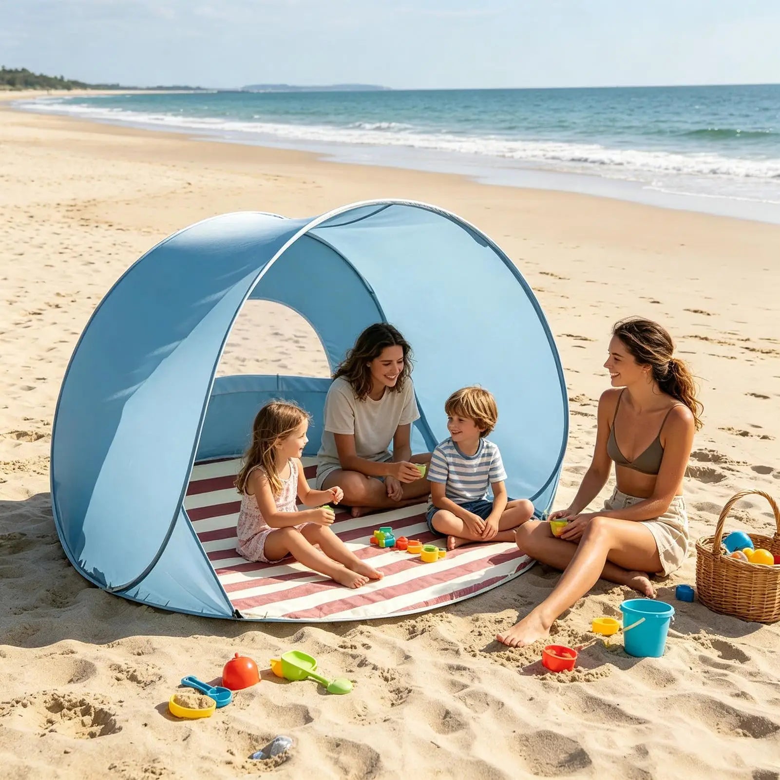 Tent for Beach Portable Lightweight Protection Beach Canopy Sun Shade for Family Adults Camping Outdoor Picnic Pool Backyard Oasis Select