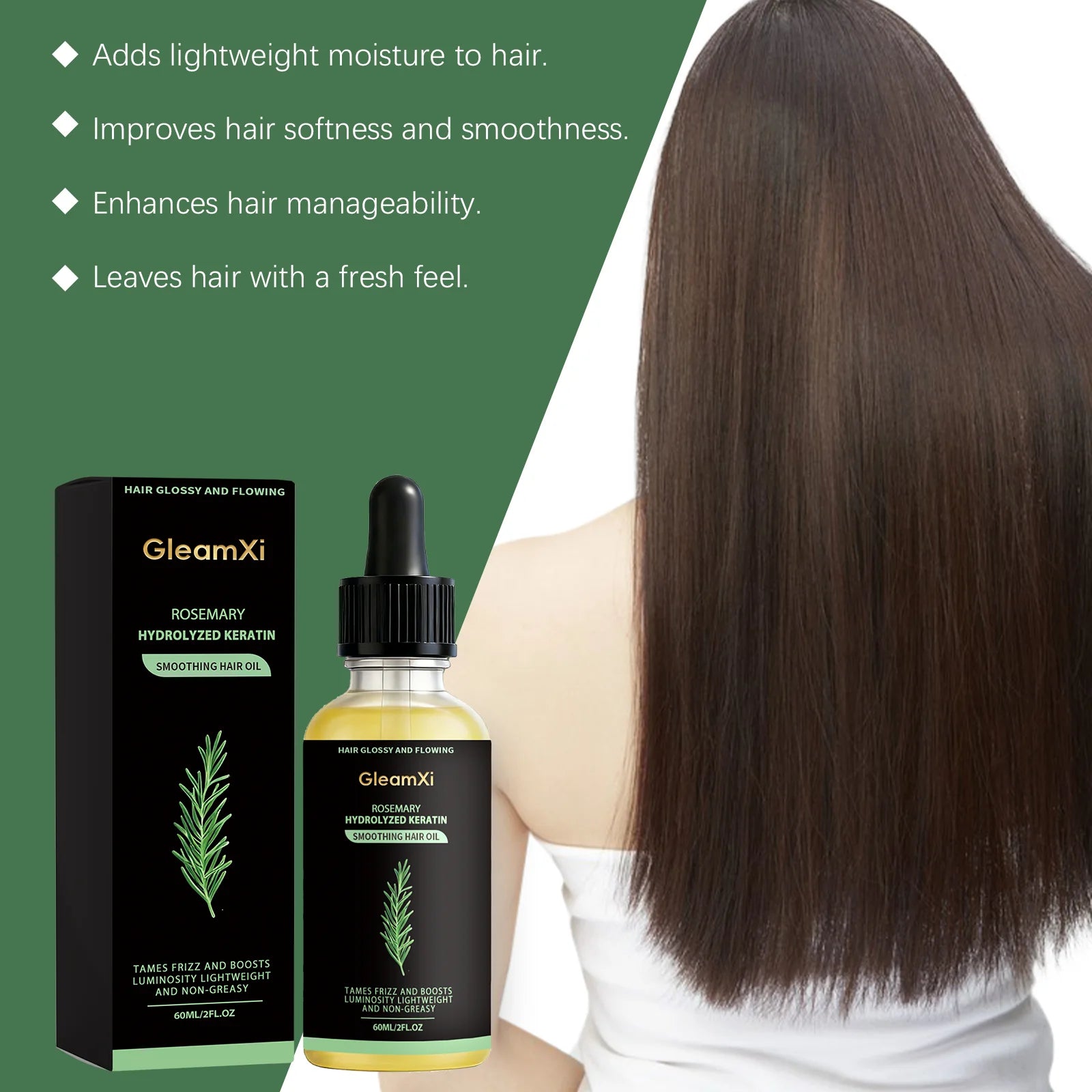 Gleamxi Rosemary Hair Growth Serum – Regrow & Repair 60ml Hair Growth Serum Oasis Select