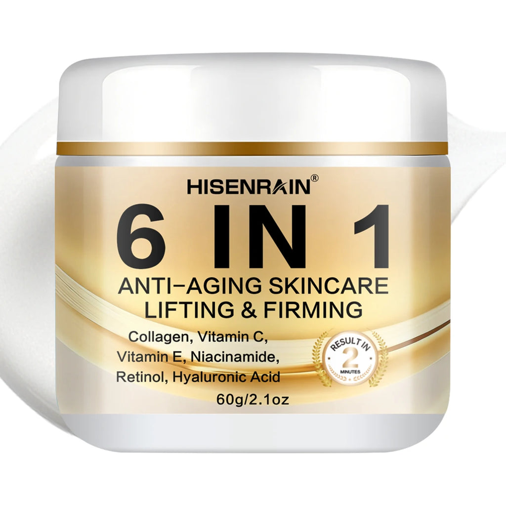 HISENRAIN 6-in-1 Anti-Aging Firming Cream – Wrinkle Reducer, Tightening & Rejuvenating Cream for Face. Oasis Select 60g