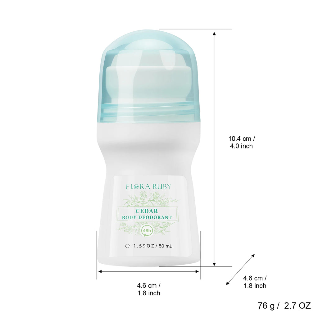 1 PC Flora Ruby Light Green Series Deodorant Roll On w omen's and men all-purpose Deodorant Roll Aluminum Free easy to carry a Oasis Select