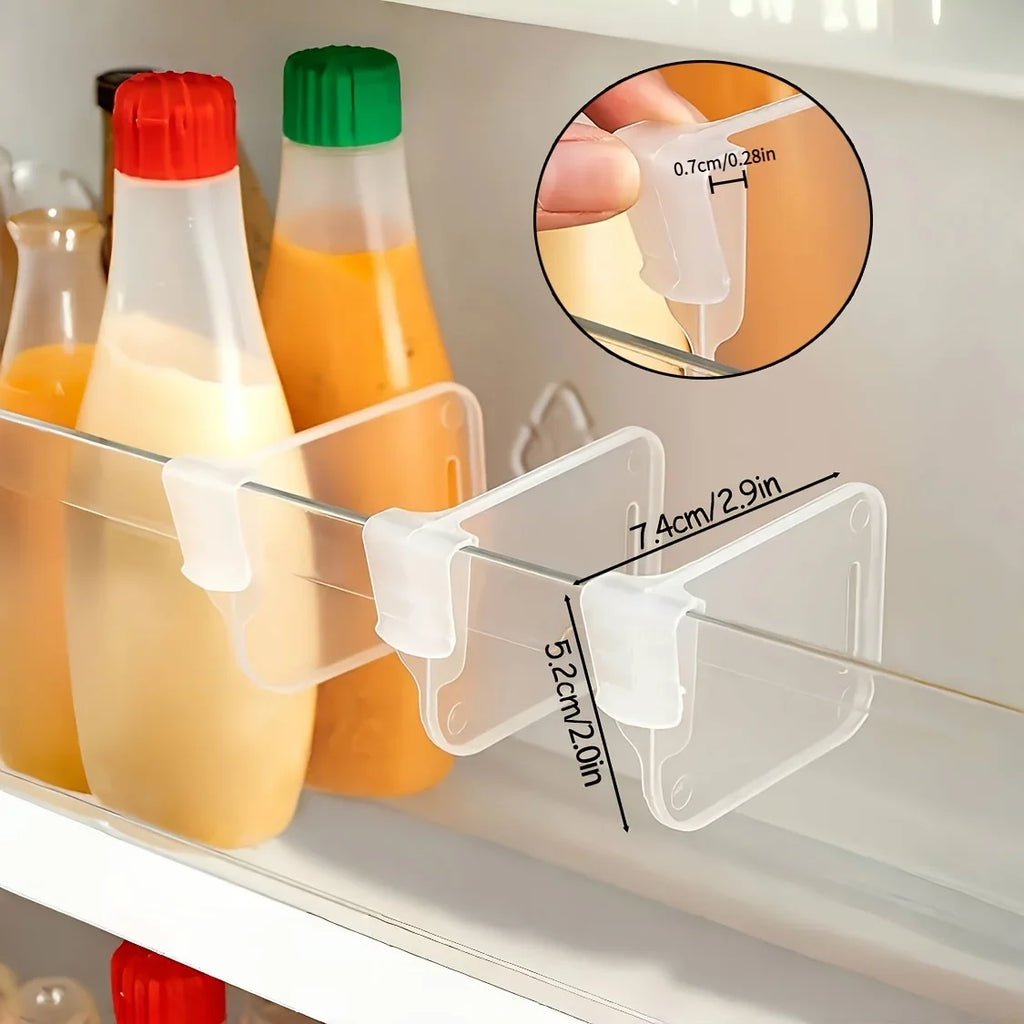5 10 15 20PCS Sturdy Clear Refrigerator Organizer Dividers Adjustable Fridge Storage Kitchen Cabinets Space Saving Compartments Oasis Select