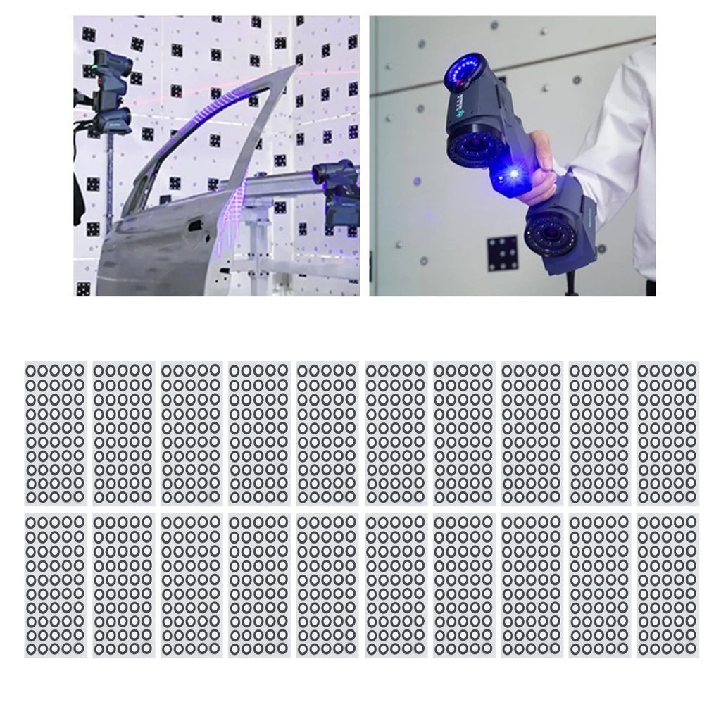 1000 Pcs/20 Sheets 3D Scanning Marker ID 6mm OD 10mm High Reflection Strong Adhesion 3D Tracking Dot Reference Point Marker Oasis Select
