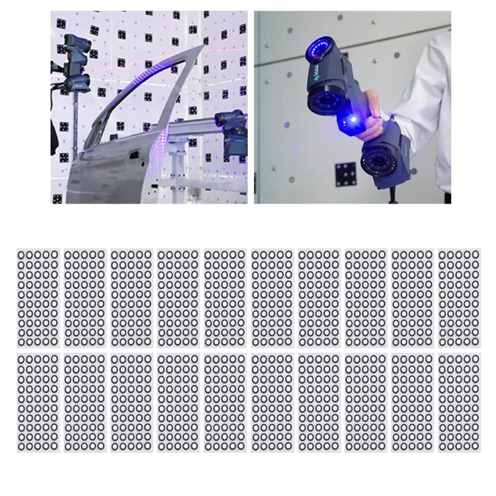 1000 Pcs/20 Sheets 3D Scanning Marker ID 6mm OD 10mm High Reflection Strong Adhesion 3D Tracking Dot Reference Point Marker Oasis Select