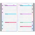 Weekly Monthly Planner Inside Paper Stationery Paper Refill Inner Pages Spiral Binder Paper A6 Loose Leaf Paper Budget Pages Oasis Select 54 sheets-F(Weekly)