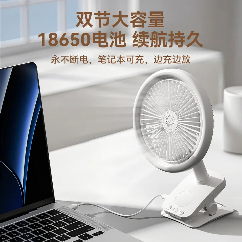 URGGU Q7 Clip Fan – Auto-Oscillating Portable Desktop Fan