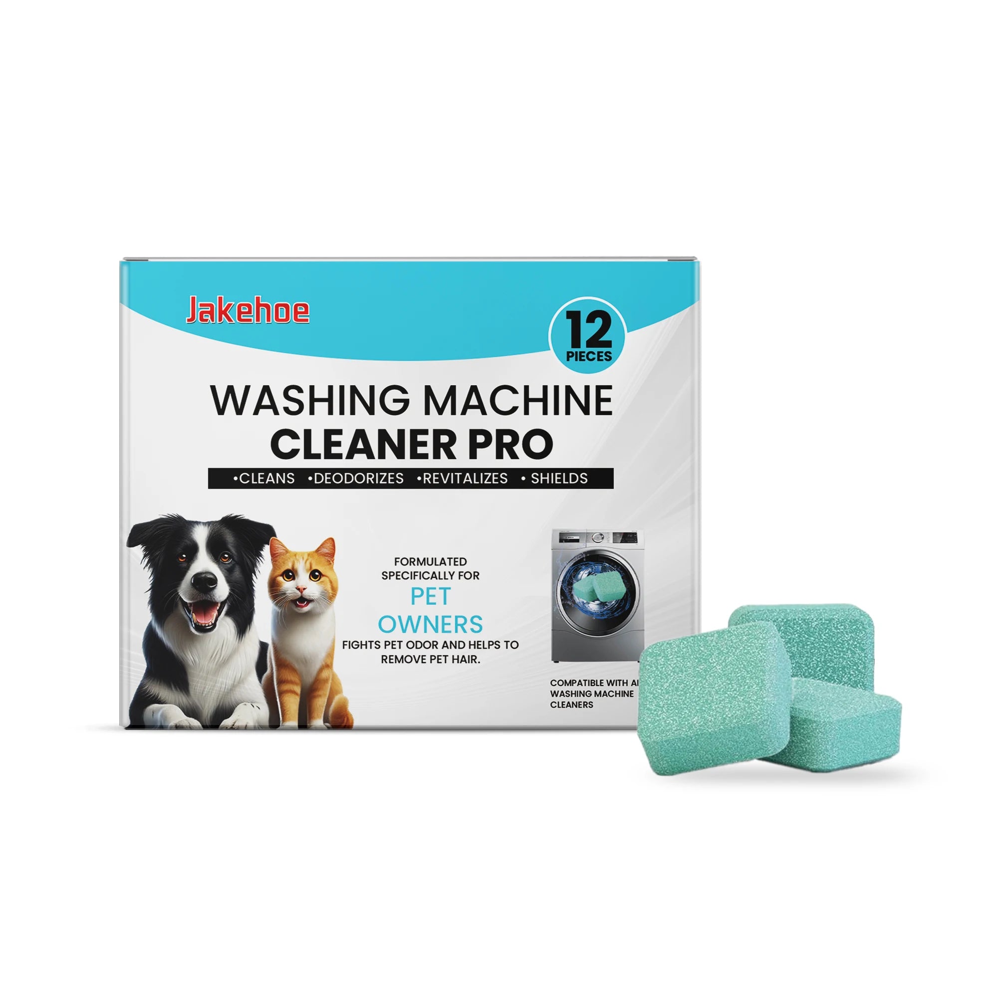 Washing Machine Cleaner for Pet Owners Eliminating Pet Odors Remove Pet Hair Cleaning Washing Machine Slots Cleaning Agent 12PCS Oasis Select 12pcs boxed