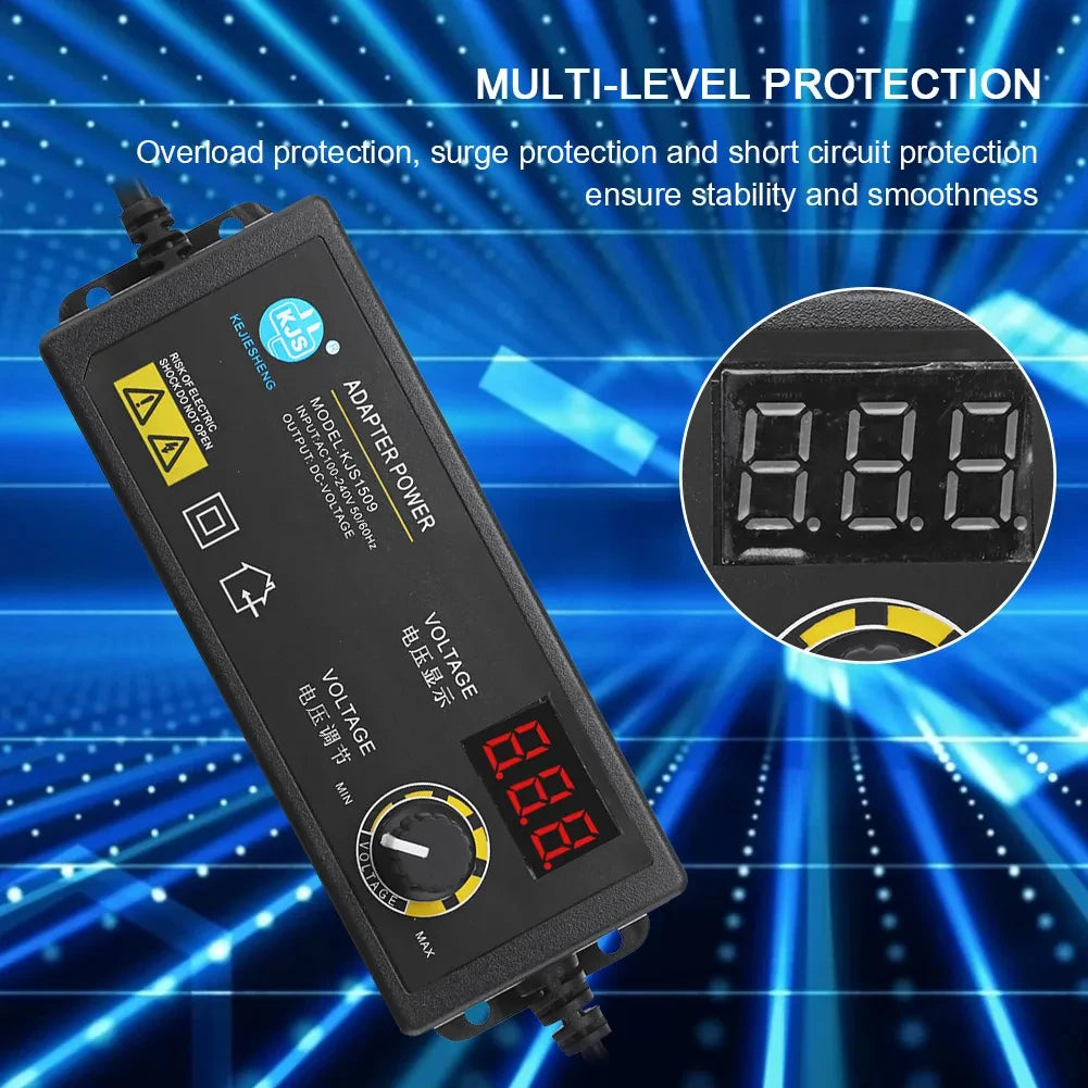 Adjustable Power Supply Adapter 3V-36V 2A 60W Power Adapter with Display Universal AC 220V To DC 12V Adapter Adjustable Charger Oasis Select