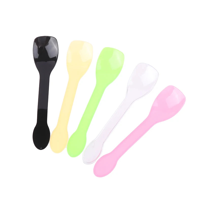 100Pcs Mini Plastic Spoons Flatware Spoons For Jelly Ice Cream Dessert Appetizer Plastic Spoon For Party Supplies Oasis Select