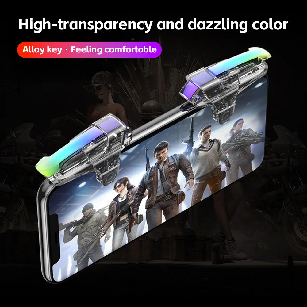 Mobile Gaming Triggers 4/6 Finger Shooting Buttons for PUBG (2pc)