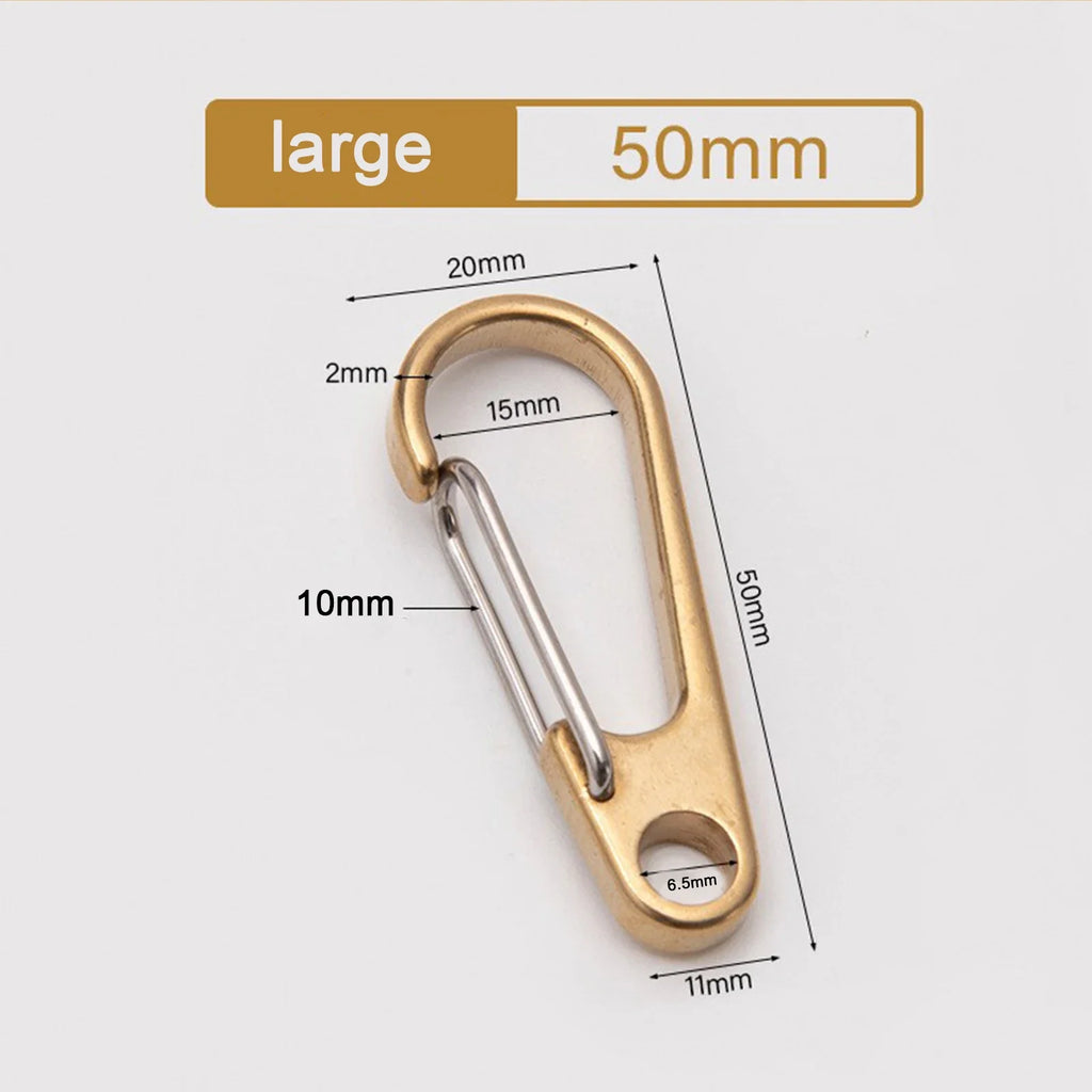 Brass Carabiner Clips 26/33/50mm – Backpack & Camping Buckle
