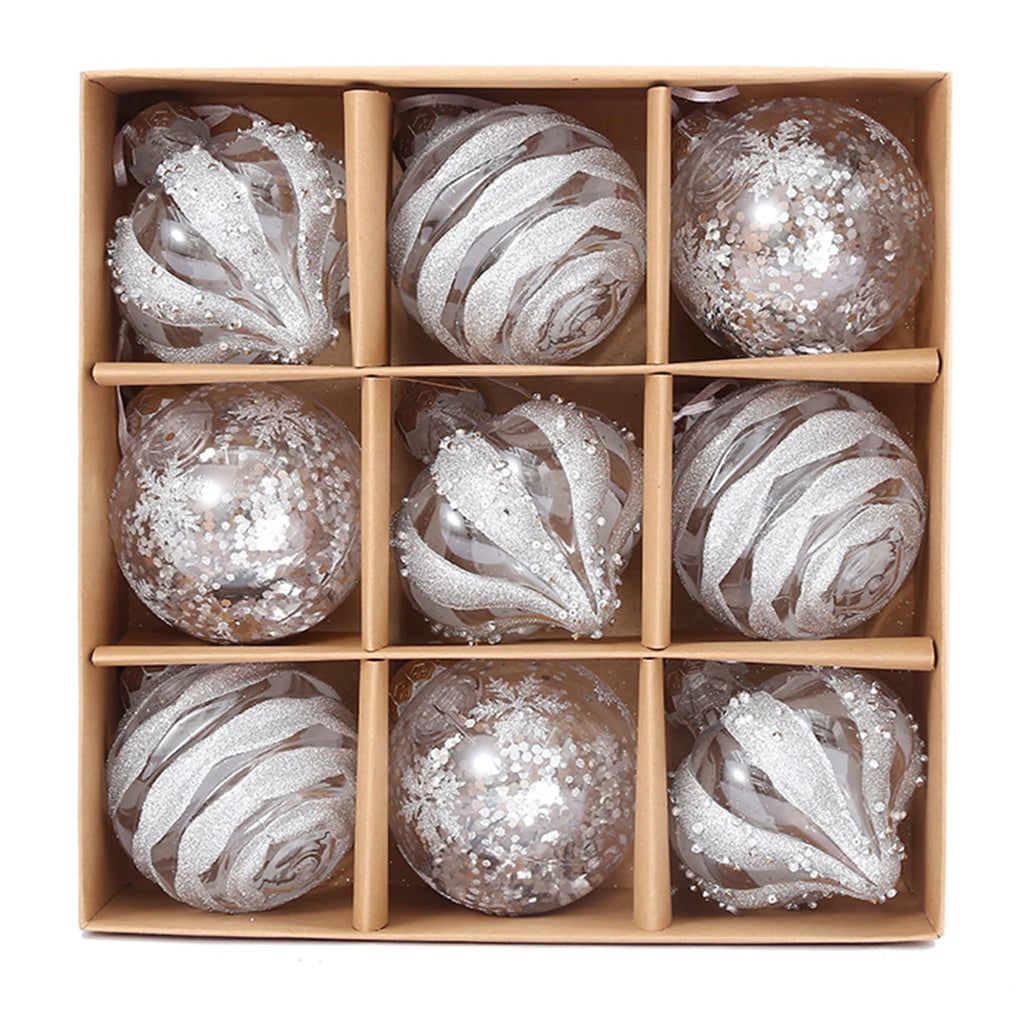 12/9/4/3PCS Christmas Balls Christmas Tree Ornaments Ball 8/6cm Xmas Hanging Tree Pendants Home Party Decor 2024 New Year Gifts Oasis Select White China Mainland