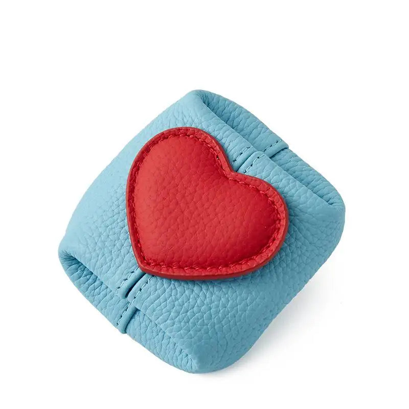 Genuine Leather Mini Coin Purse | Square Jewelry & Cosmetic Pouch