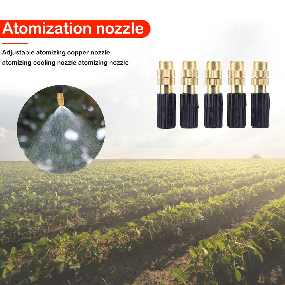 15pcs Fogging Cooling Nozzles Copper Misting Nozzle Automatic Spraying Atomizing Sprayer Connecting 4/7 Hairpipe Irrigation Tool Oasis Select