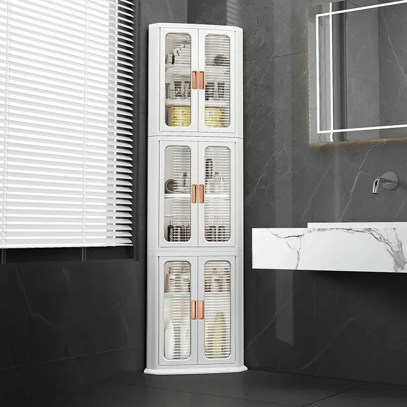 Multi-functional Storage cabinet Multi-layer living room locker Floor-to-ceiling plastic triangular dust rack Snack toy locker Oasis Select