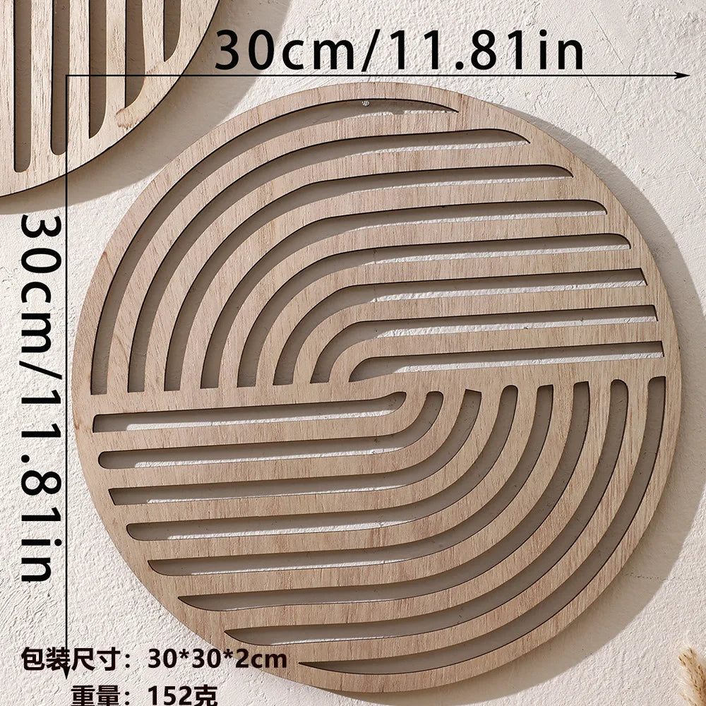Carved Wood Hollowed-out Solid Wood Decals European Wooden Background Wall Decorative Home Art Pendant Aesthetic Room Decor Oasis Select Ms9026