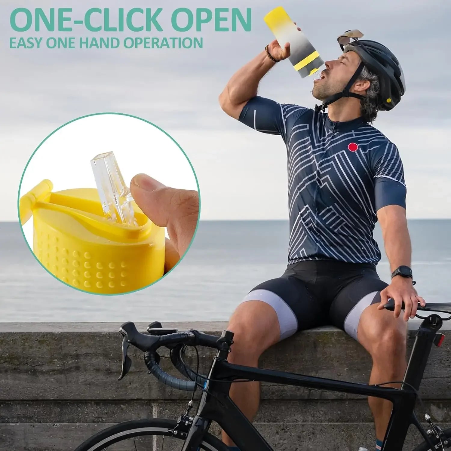1200ml Large Capacity Gradient Frosted Sports Water Bottle Tumbler for Car Gym Outdoor Travel Reusable BPA Free Cup with Straw Oasis Select