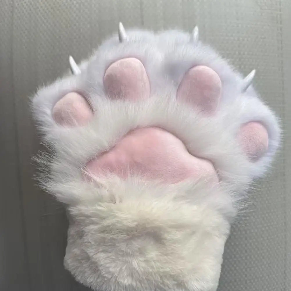 Cartoon Cosplay Furry Cat Paw Mittens Kawaii Squeaky Kigurumi Fursuit Thicken Warm Plush Cat Claw Gloves Gifts Oasis Select